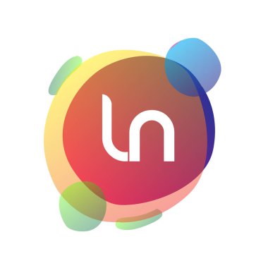 LN harfi logosu rengarenk arka plan, yaratıcı endüstri, web, iş ve şirket için harf kombinasyonu tasarımı.