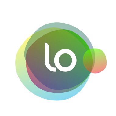 LO logosu rengarenk arka plan, yaratıcı endüstri, web, iş ve şirket için harf kombinasyonu tasarımı.