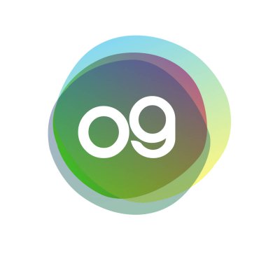 Renkli arkaplanı olan OG logosu, yaratıcı endüstri, web, iş ve şirket için harf kombinasyonu tasarımı.