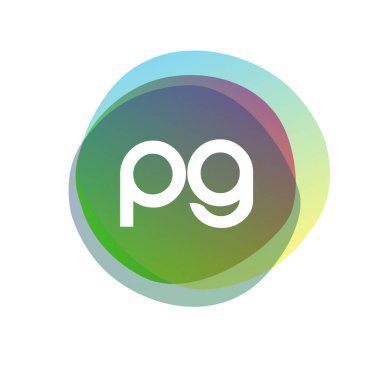 Renkli arkaplanı olan PG logosu, yaratıcı endüstri, web, iş ve şirket için harf kombinasyonu tasarımı.
