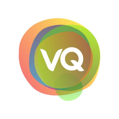 Renkli arkaplanı olan VQ logosu, yaratıcı endüstri, web, iş ve şirket için harf kombinasyonu tasarımı.