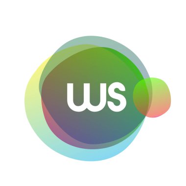 Renkli arka planlı WS logosu, yaratıcı endüstri, web, iş ve şirket için harf kombinasyonu tasarımı.