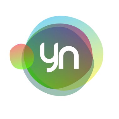 Renkli arka planlı YN logosu, yaratıcı endüstri, web, iş ve şirket için harf kombinasyonu tasarımı.