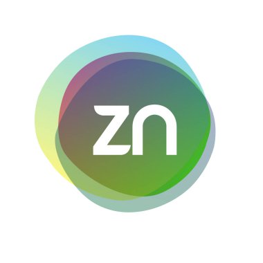Renkli arka planlı ZN logosu, yaratıcı endüstri, web, iş ve şirket için harf kombinasyonu tasarımı.
