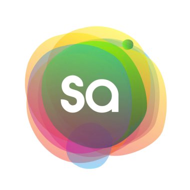 SA harfi logosu rengarenk arka plan, yaratıcı endüstri, web, iş ve şirket için harf kombinasyonu tasarımı.