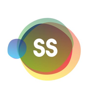 Renkli arka planlı SS logosu, yaratıcı endüstri, web, iş ve şirket için harf kombinasyonu tasarımı.