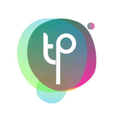 Renkli arka planlı TP logosu, yaratıcı endüstri, web, iş ve şirket için harf kombinasyonu tasarımı.