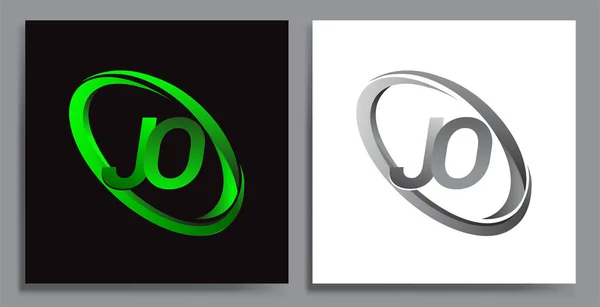 Schriftzug Logo Design Für Den Firmennamen Farbig Green Swoosh Und — Stockvektor
