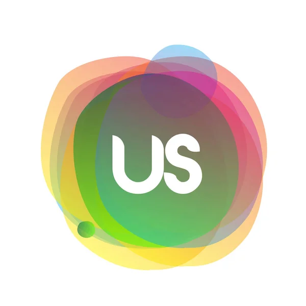 List Logo Usa Kolorowym Tle Splash Projekt Kombinacji Liter Dla — Wektor stockowy