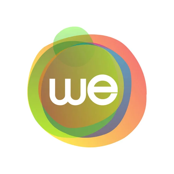 Renkli Sıçrama Arkaplanlı Logo Yaratıcı Endüstri Web Şirket Için Harf — Stok Vektör