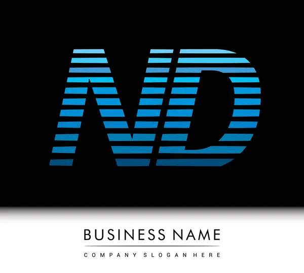 Logotipo Letra Inicial Colorido Azul Com Composição Listrada Vector Elementos — Vetor de Stock