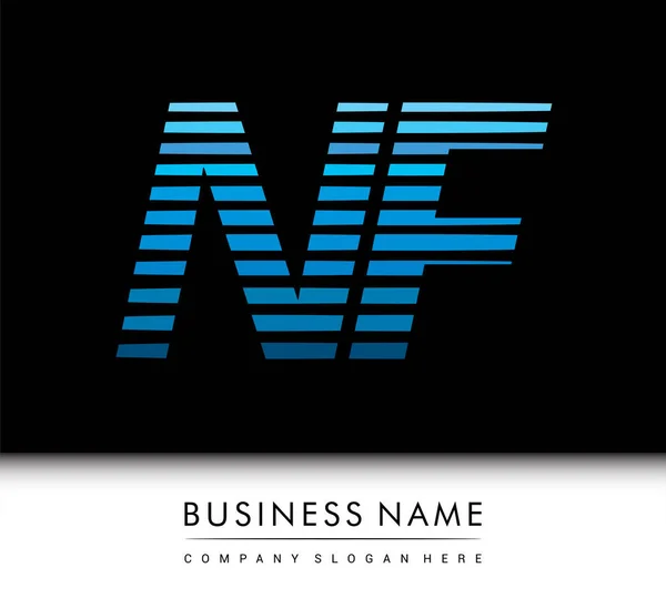 Logotipo Letra Inicial Colorido Azul Com Composição Listrada Vector Elementos — Vetor de Stock
