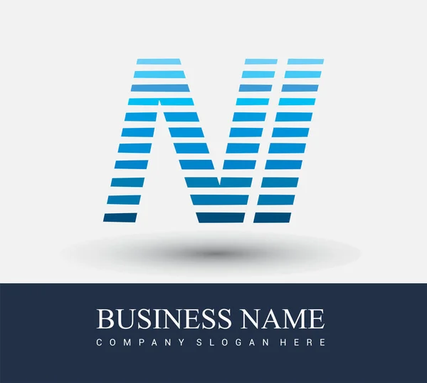 Počáteční Písmeno Logo Barevné Modré Pruhovaným Kompotition Vector Logo Designové — Stockový vektor