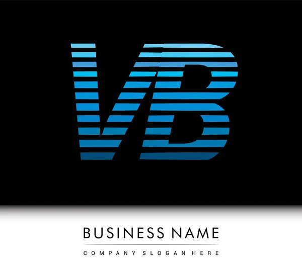 Αρχικό Λογότυπο Επιστολή Χρωματισμένο Μπλε Ριγέ Σύνθεση Vector Λογότυπο Σχεδιασμό — Διανυσματικό Αρχείο