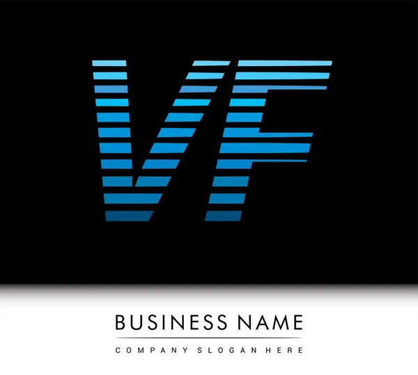 Αρχικό Λογότυπο Γράμμα Χρωματιστό Μπλε Ριγέ Σύνθεση Vector Λογότυπο Σχεδιασμό — Διανυσματικό Αρχείο