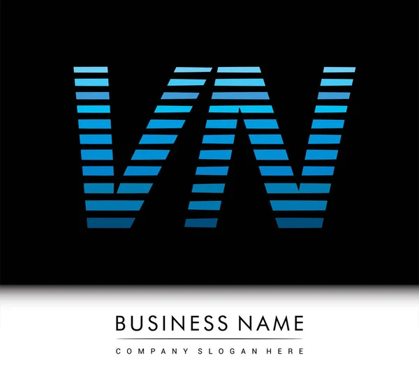 Logotipo Carta Inicial Colorido Azul Com Composição Listrada Vector Logotipo — Vetor de Stock