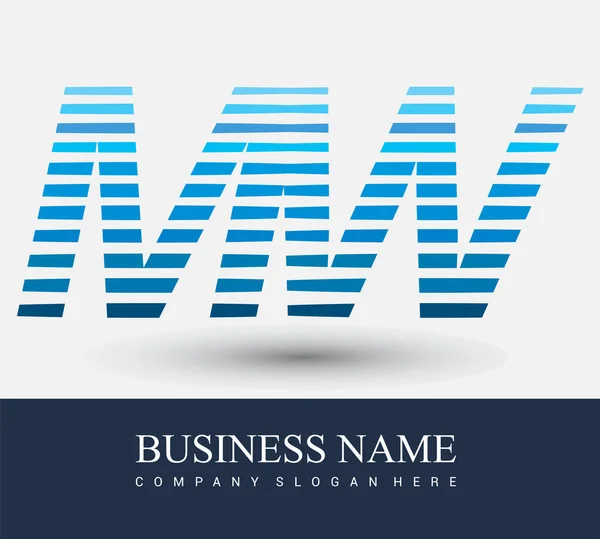Initiële Letter Logo Gekleurd Blauw Met Gestreepte Compotition Vector Logo — Stockvector