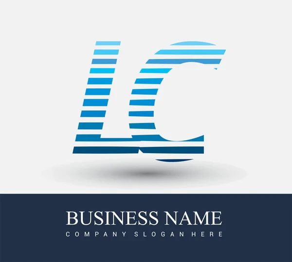 Počáteční Písmeno Logo Barevné Modré Pruhovanou Kompotice Vektorové Logo Designové — Stockový vektor