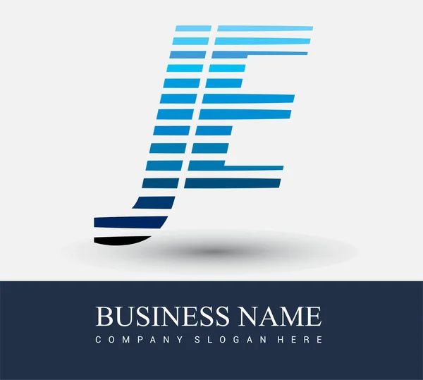 Počáteční Písmeno Logo Zbarvené Modře Pruhovanou Kompoticí Vektorové Logo Designové — Stockový vektor