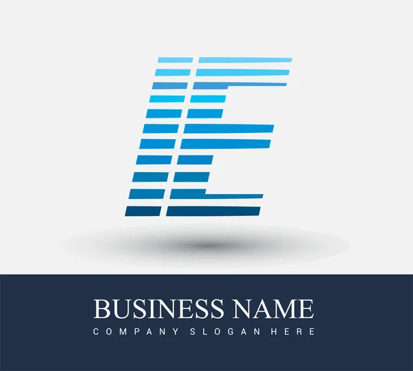 Letra Inicial Logo Color Azul Con Composición Rayas Elementos Plantilla — Vector de stock