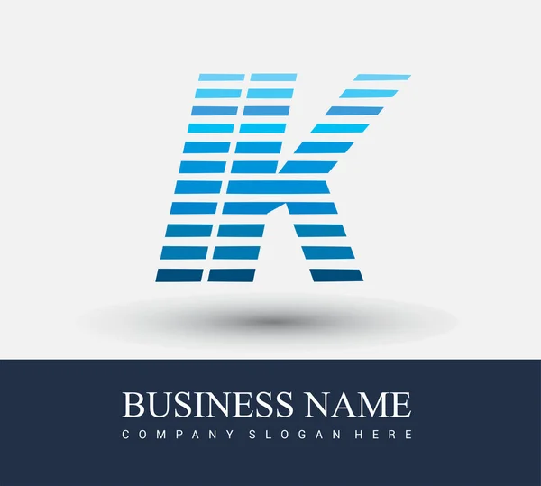 Logotipo Carta Inicial Colorido Azul Com Composição Listrada Vector Elementos —  Vetores de Stock