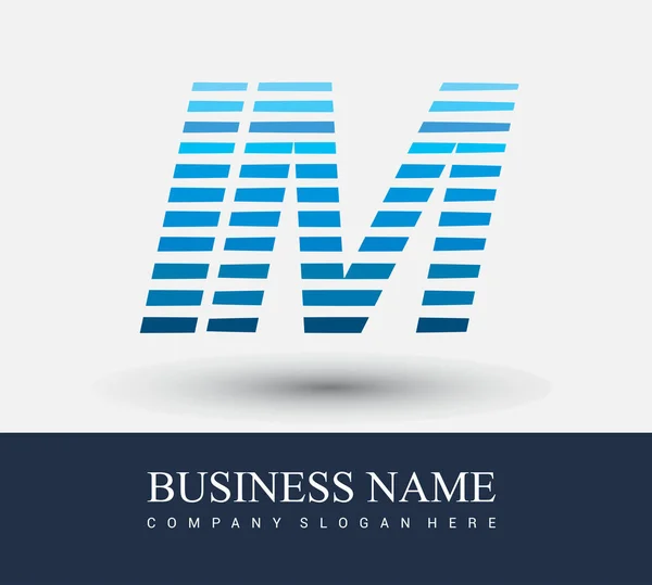 Logotipo Carta Inicial Colorido Azul Com Composição Listrada Vector Elementos — Vetor de Stock