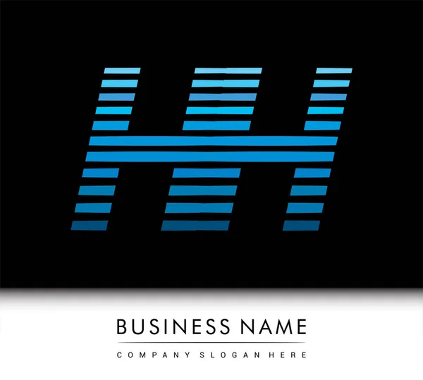 Anfangsbuchstabe Logo Blau Gefärbt Mit Gestreifter Zusammensetzung Vector Logo Designvorlagen — Stockvektor