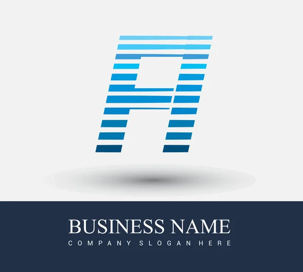 Αρχικό Λογότυπο Γράμμα Έγχρωμο Μπλε Ριγέ Σύνθεση Vector Λογότυπο Σχεδιασμό — Διανυσματικό Αρχείο