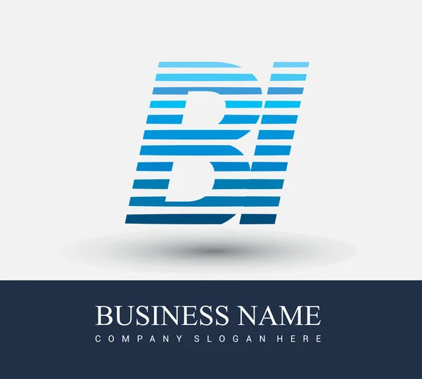 Anfangsbuchstaben Logo Farbig Blau Mit Gestreifter Zusammensetzung Vector Logo Design — Stockvektor