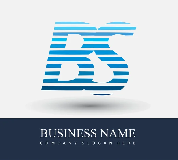 初始字母标识Bs蓝色 带有条纹组合 向量标识为您的业务或公司标识设计模板元素 — 图库矢量图片