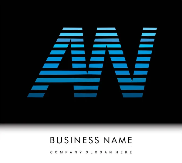 Logotipo Letra Inicial Colorido Azul Com Composição Listrada Elementos Modelo — Vetor de Stock