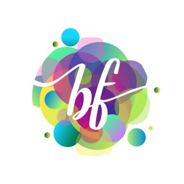 Renkli arka planlı BF logosu, yaratıcı endüstri, web, iş ve şirket için harf kombinasyonu tasarımı.
