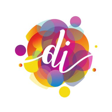 DM logosu renkli arka planda, harf kombinasyonu tasarımında yaratıcı endüstri, web, iş ve şirket için.