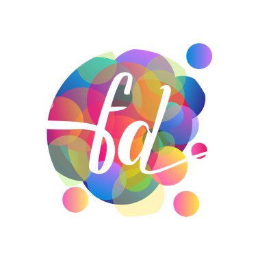 FD harfi logosu rengarenk arka plan, yaratıcı endüstri, web, iş ve şirket için harf kombinasyonu tasarımı.