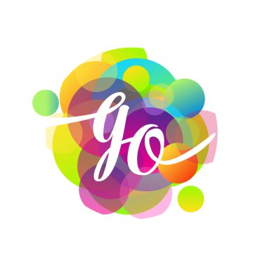 GO harfi logosu rengarenk arka plan, yaratıcı endüstri, web, iş ve şirket için harf kombinasyonu tasarımı.