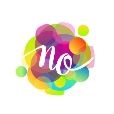 Renkli arka planlı HAYIR logosu, yaratıcı endüstri, web, iş ve şirket için harf kombinasyonu tasarımı.