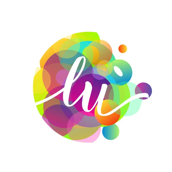 Logo Literowe Kolorowym Tłem Splash Projektowanie Logo Połączenia Liter Dla — Wektor stockowy
