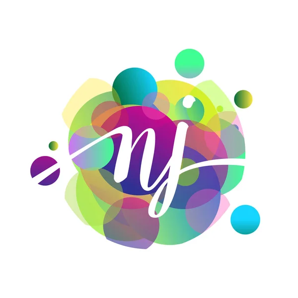 Lettre Logo Avec Fond Éclaboussé Coloré Conception Logo Combinaison Lettre — Image vectorielle