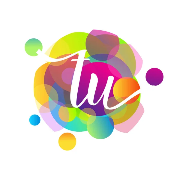 Logo Literowe Kolorowym Tłem Splash Projektowanie Logo Kombinacji Liter Dla — Wektor stockowy