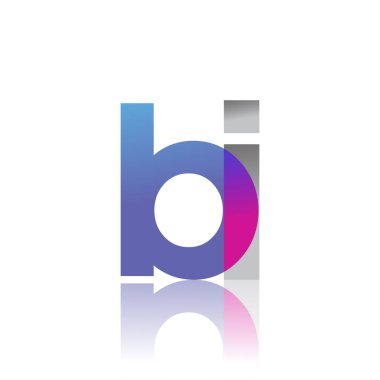 Initial Letter BI Lowercase overlap Logo Blue, pink and grey, Modern and Simple Logo Design.