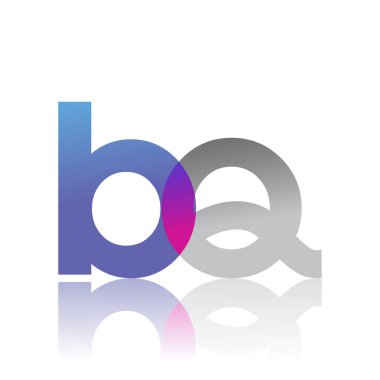Initial Letter BQ Lowercase overlap Logo Blue, pink and grey, Modern and Simple Logo Design.