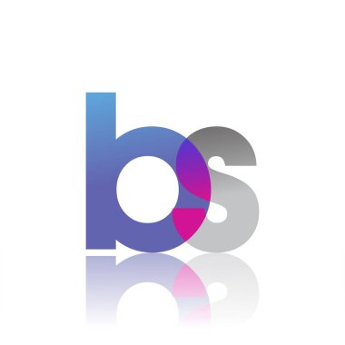Initial Letter BS Lowercase overlap Logo Blue, pink and grey, Modern and Simple Logo Design.