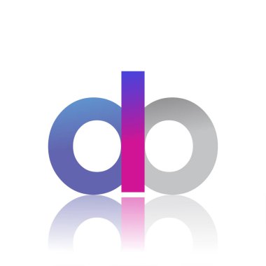 Initial Letter DB Lowercase overlap Logo Blue, pink and grey, Modern and Simple Logo Design.