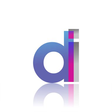 Initial Letter DI Lowercase overlap Logo Blue, pink and grey, Modern and Simple Logo Design.