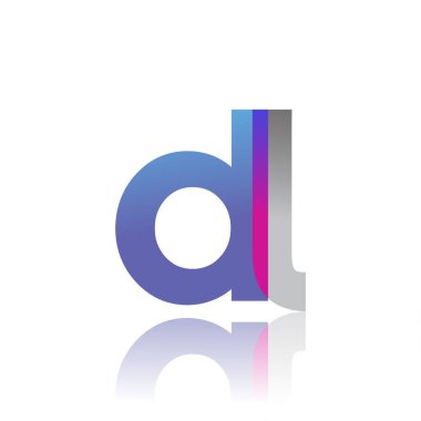 Initial Letter DL Lowercase overlap Logo Blue, pink and grey, Modern and Simple Logo Design.