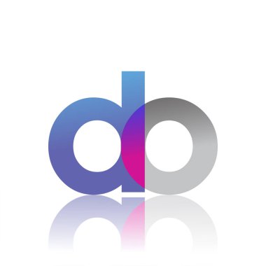 Initial Letter DO Lowercase overlap Logo Blue, pink and grey, Modern and Simple Logo Design.