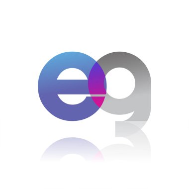 Initial Letter EG Lowercase overlap Logo Blue, pink and grey, Modern and Simple Logo Design.