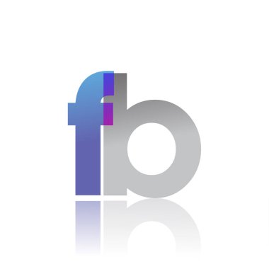 Initial Letter FB Lowercase overlap Logo Blue, pink and grey, Modern and Simple Logo Design.