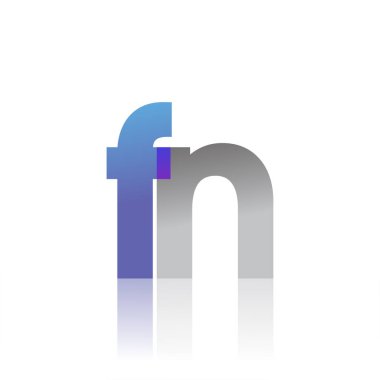 Initial Letter FN Lowercase overlap Logo Blue, pink and grey, Modern and Simple Logo Design.