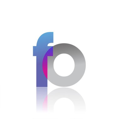 Initial Letter FO Lowercase overlap Logo Blue, pink and grey, Modern and Simple Logo Design.